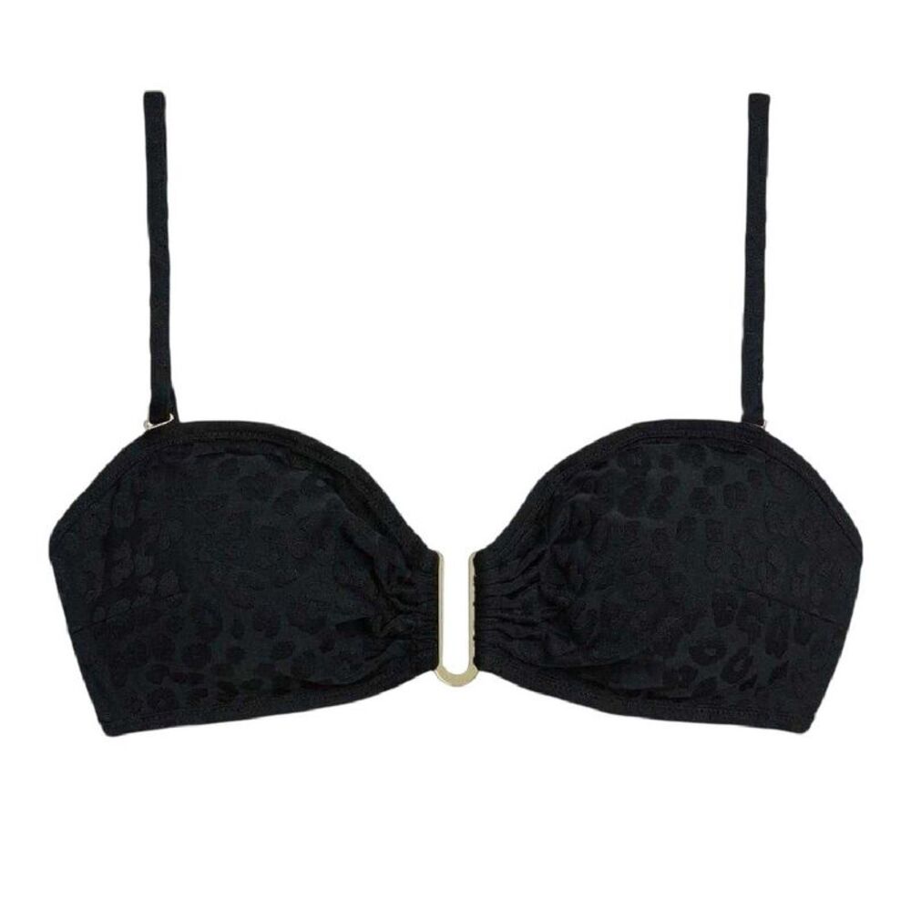 Chelsea Peers Womens/Ladies Leopard Print Bikini Top / Black
